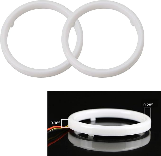 iJDMTOY Frosted Surface 6000K Xenon White SMD LED Angel Eyes Halo Ring Kit Compatible with Nissan 2006-2009 350Z, 2010-2020 370Z Fairlady Z
