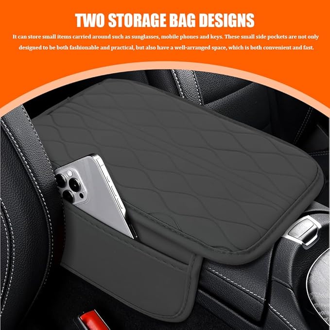Leopard Cheetah Print African Animal Hunting Auto Center Console Armrest Pad, Car Center Console Cover, Auto Accessories Soft Comfort Armrest Cover Cushion Mat for Most Cars (Gray-K3)