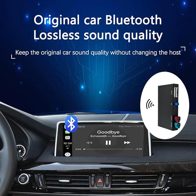 Wireless CarPlay/Android Auto Adapter for BMW NBT 3/4/5/6/7 Series X1/X3/X4/X5/X6 (2012-2016), Carplay Retrofit Decoder Module, Supports OEM Controls, Airplay Mirror Link, Navigation, Reverse Camera