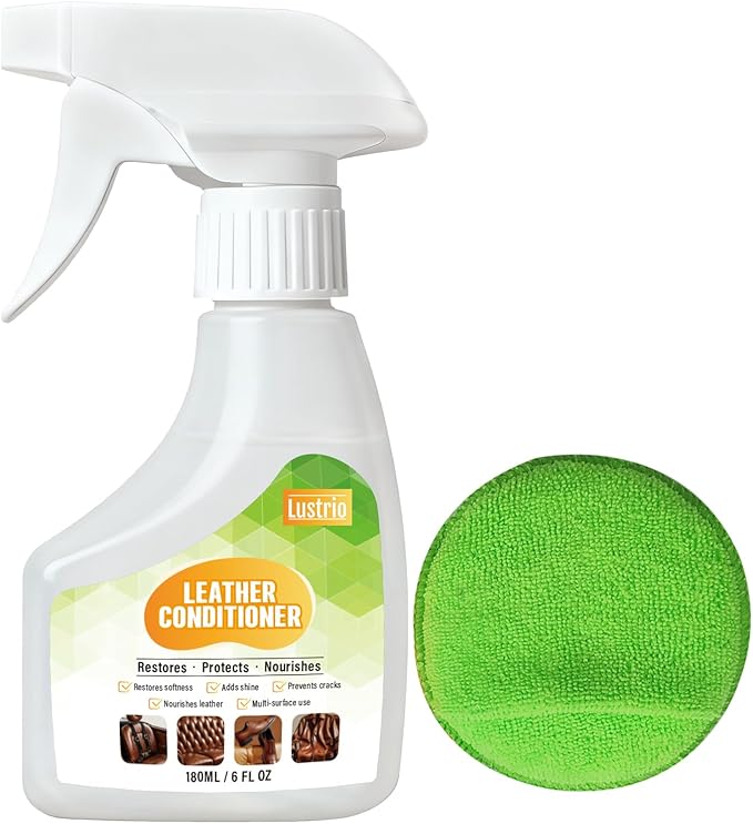 Leather Conditioner & Protector Spray - All-in-One Cleaner, Conditioner for Dry, Stiff Leather - Water Resistant Formula for Car Seats, Furniture, Bags, Boots & Jackets - 6oz (180ml)