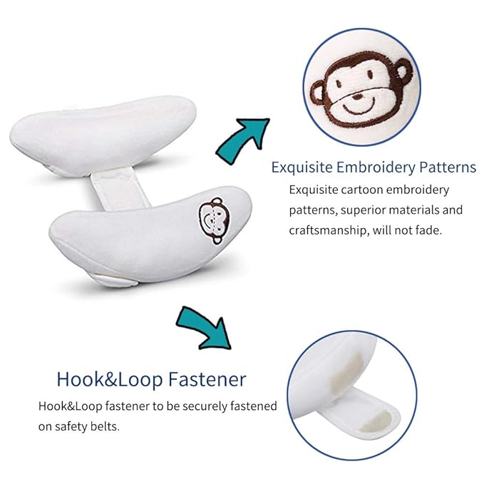 Adjustable Travel Pillow for Infant, Portable Head Support for Car Seats for Newborn, Neck Support Pillow for Baby, Headrest Pillows for Cars, Rest Baby's Head Comfortably