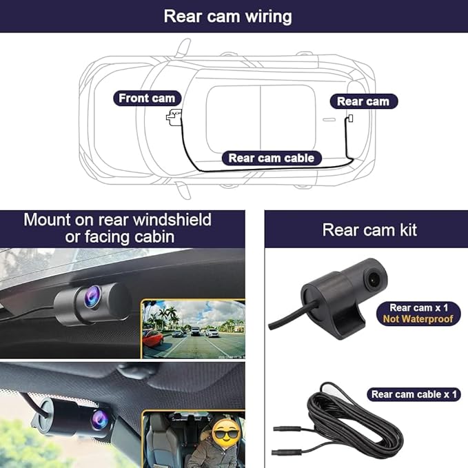 Fitcamx Front 4K+Rear 1080P Dash Cam Adapts for Chevy Tahoe 2021-2026 (HD2-4925, 6 or 8 Vents) LS LT RST Premier High Country, OEM Style, Dual HD Video, WiFi&APP, Loop Recording, G-Sensor, 128GB Card