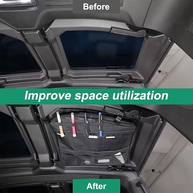 Roof Organizer Bag Storage for Hummer EV Accessories Sunroof Rooftop Panel Waterproof Foldable Heavy Duty Hardtop Cargo Carrier Bag Overhead for Hummer EV SUV Pickup 2022-2025 2026 (Rear Roof-Right)