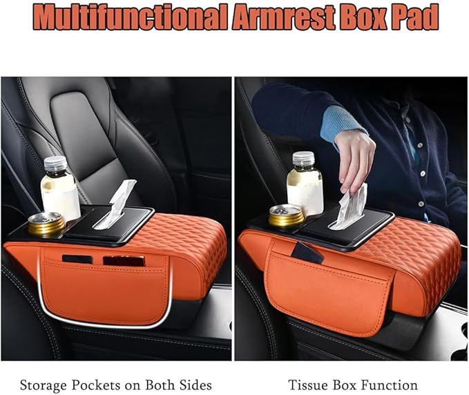 Car Center Console Cover for KIA K4 2024–2025,Arm Rest Lid Cushion Protector Multifunctional Armrest Cushion Pad Interior Accessories,Grey
