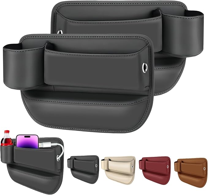 Cup Holder Gap Filler, Car Gap Filler Organizer, Car Gap Filler, Gap Filler Organizer, Car Gap Holder, Suitable Most Vehicles (Black Driver's & Passenger)