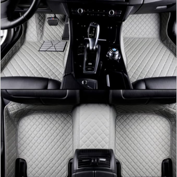 Custom Making Car Floor Mats Compatible with Audi BMW Mercedes-Benz Toyota Lexus Honda Infiniti Nissan Hyundai Kia All Models 2005-2026 (Light Gray)