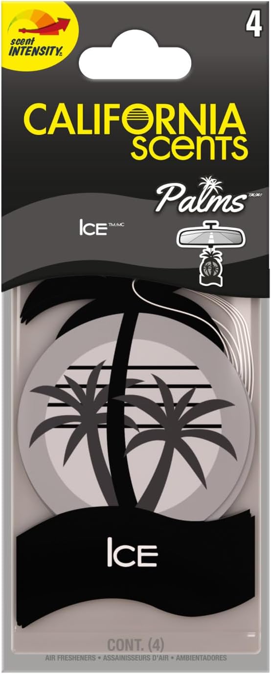California Scents Palms Ice Paper Car Air Freshener, Pack of 6 x 4 units