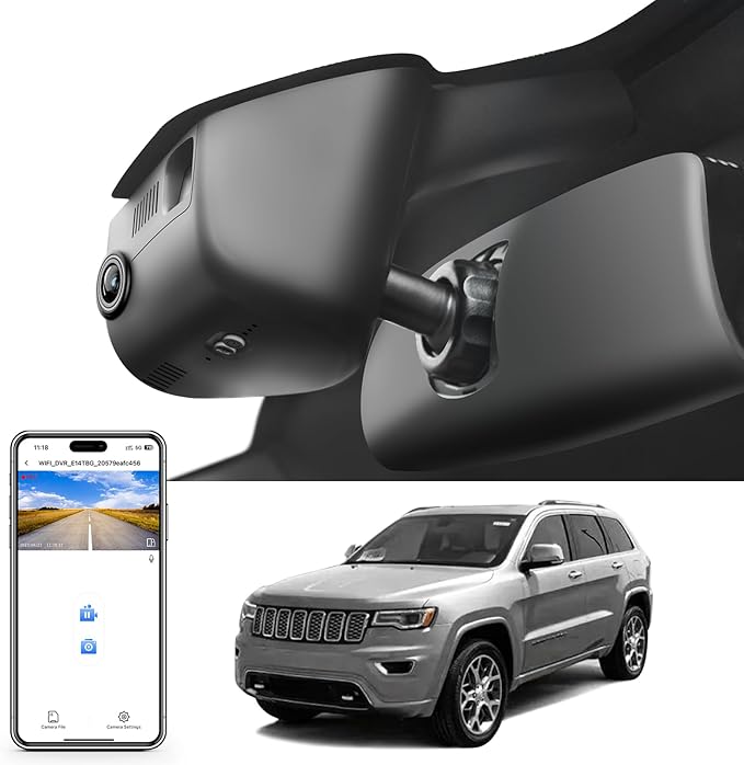 Mangoal 4K Dash Cam Custom Custom Fit Jeep Grand Cherokee 2016 2017 2018 2019 2020 2021 & Grand Cherokee WK 2022 (Model A),Check Model Carefully,Limited Trailhawk Overland,UHD 2160P Video,128GB Card