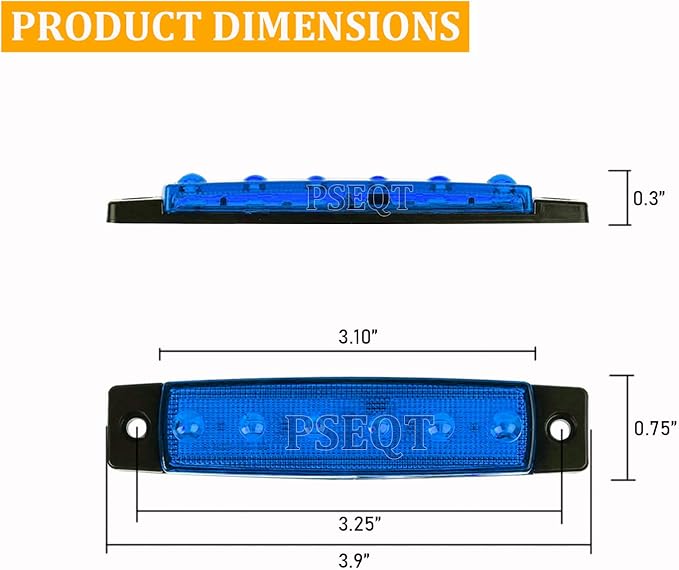 PSEQT 10 Pcs LED Rock Strip Lights Car Exterior Underglow Wheel Fender Well Lighting Kits Waterproof for Golf Cart Wrangler Offroad Truck RV UTV ATV Snowmobile (Blue)