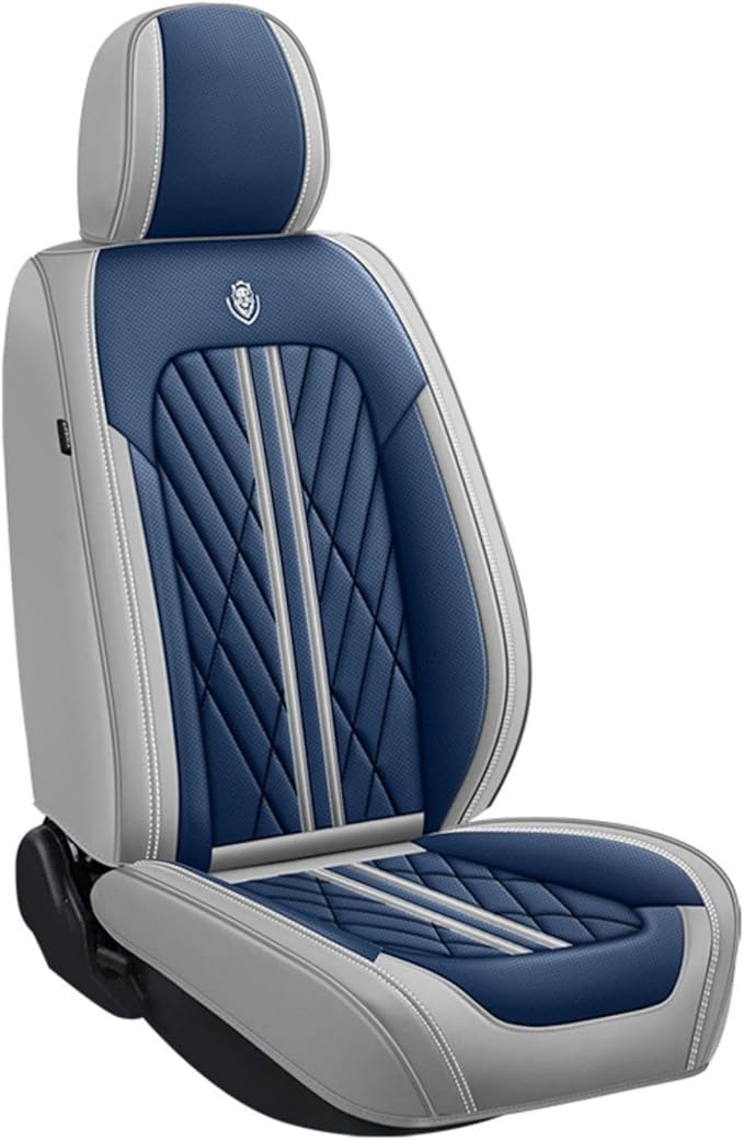Premium Nappa Leatherette Car Seat Cover Set Custom Fit for Honda CR-V CRV 2000-2023 2024 2025 2026 Water-Proof Breathable Faux Leather Seat Cushion Protectors (Full Set 5 Seats,Blue Grey)