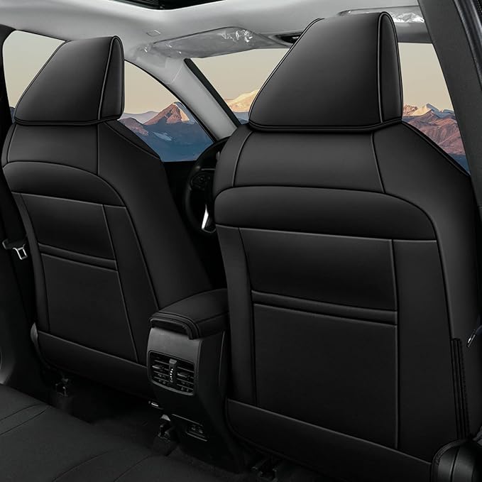 AOMSAZTO Seat Covers for Toyota Corolla 2020 2021 2022 2023 2024 2025 2026 SE &2023-2026 XSE &2025 FX, Custom Fit Full Set Faux Leather Black(Black)