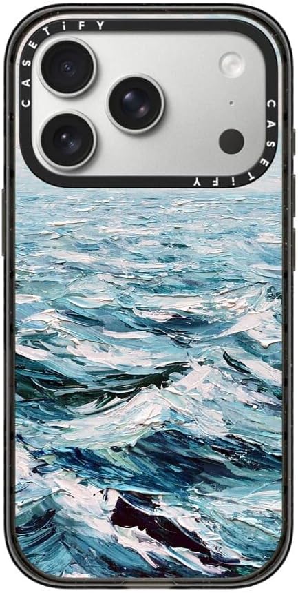 CASETiFY Impact iPhone 17 Pro Case [Slim/Compatible with Magsafe / 8.2 ft. 4X Military Grade Drop Protection] - Deep Blue Sea - Clear Black