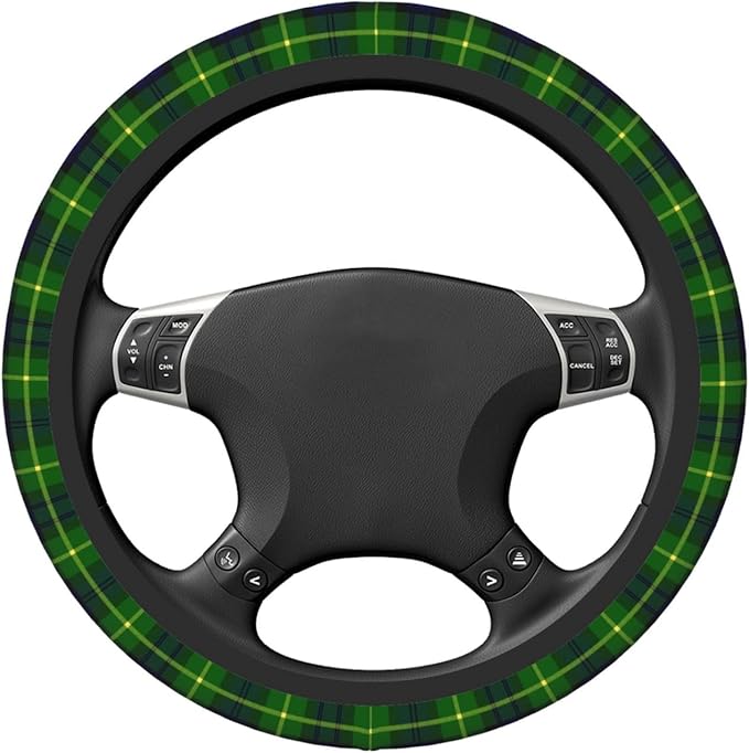 Thickened Elastic Steering Wheel Cover, Gordon Scottish Plaid Printed Tartan Ultra, Soft, Breathable, Fit for Cars, SUVs, Trucks, Stylish Comfortable Grip