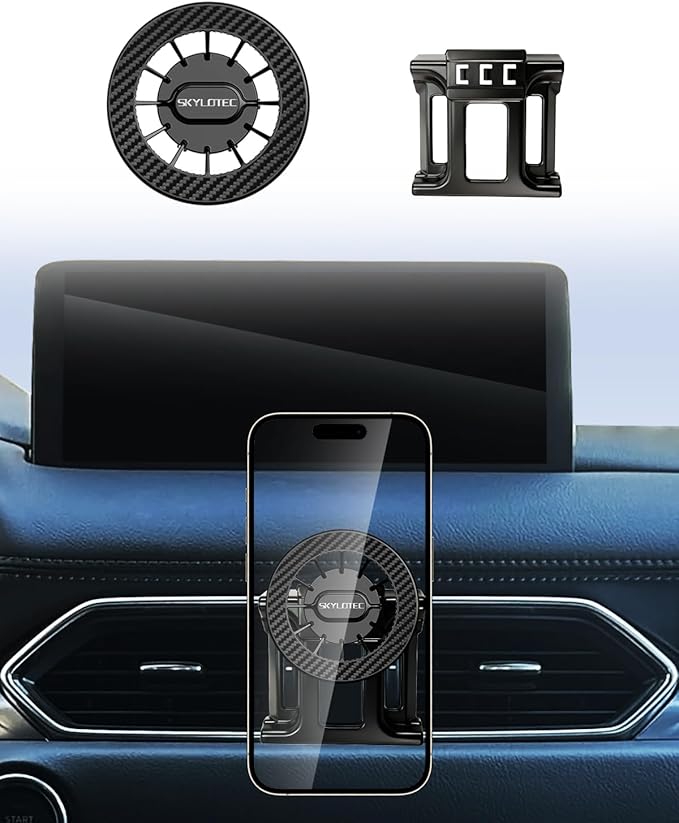 SKYLOTEC Car Phone Holder for Mazda CX-5 CX5 2017 2018 2019 2020 2021 2022 2023 2024 2025 Accessories Automobile Cradles Magnetic Phone Mount Compatible with MagSafe, Strong Magnets Cell Phone Base
