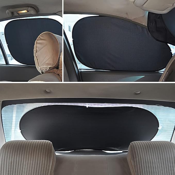Car Window Shade, 6Pack Set Auto Sun Shades for Side Window Front and Rear Windshield with Storage Pouch for Car, SUV, Van, Truck, Full Sun Protection, Block UV Rays, Keep car Cool (59.5"x27.6"/6PCS)