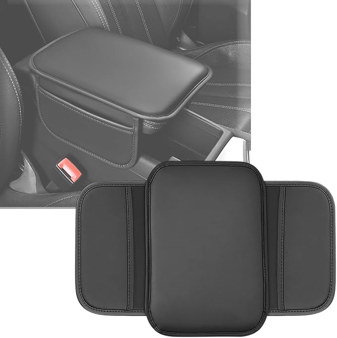 Car Center Console Armrest Pad for Subaru Forester SJ 4.Gen 2013 2014 2015 2016 2017 2018 2019, Water Resistant Armrest Cushion Cover Anti-Slip Bottom Console Protection,A Black