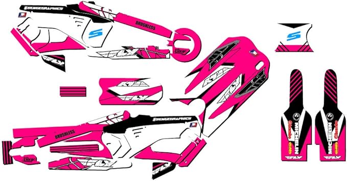 16eDRIVE Fly Racing Pink Senge Graphics Kit Compatible with Stacyc
