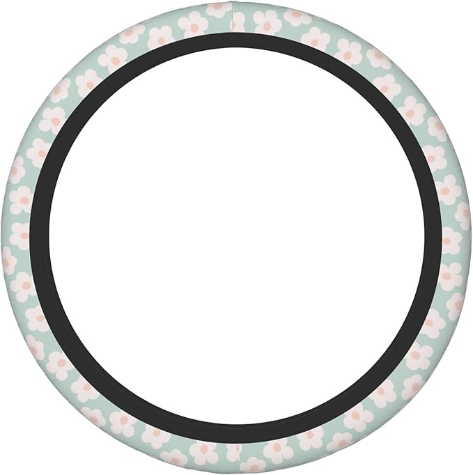 Car Steering Wheel Cover,Flower Universal Non Slip Wheel Protector 15 Inch Elastic Car Accessories for Men Women