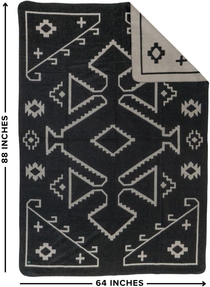 Arcturus Rainier Wool Blanket, Warm, Thick, Washable Wool Blanket for Home, Outdoors, Camping, Tailgates, Picnic, Hunting, Travel & Emergency Kits, Twin Size, 4.5 lb, Castle Rock