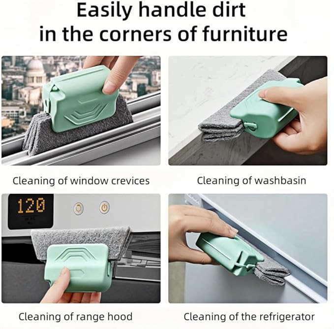 Magic Window Track Cleaner, 2024 Upgraded Window Groove Cleaning Brush Tools Set, Hand-held Window Track Cleaner Brushes Tools Set for Window lides Gaps Tile Lines Shutter Car Vents (Gray 3PCS)
