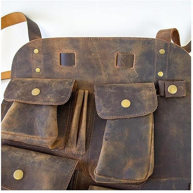 Maykoosh Leather Car Seat Organizer - Buffalo Leather Backseat Storage