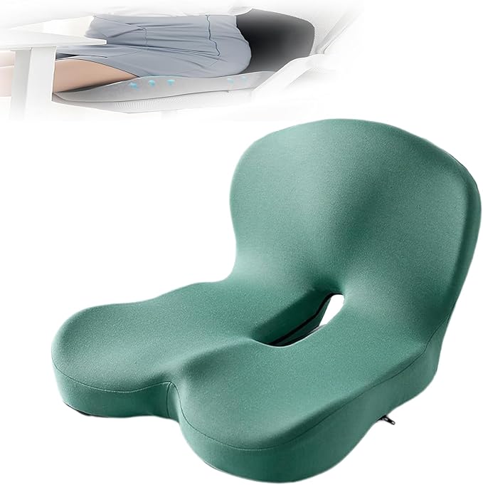 Back and Seat Cushion, Car Seat Cushion for Cars with Lumbar Support,Seat Cushion for Truck Driver, Ergonomic Memory Foam Non Slip Seat Skin with Back Support for Office Chair, Car Seat (E Type)