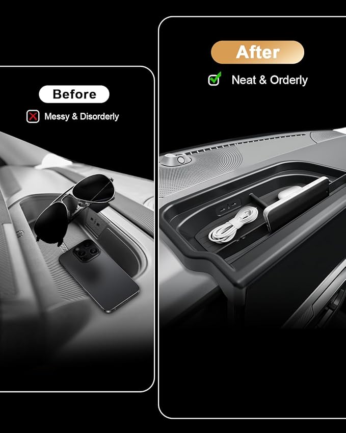 ECOZEN 2026 Bronco Sport Dash Console Organizer - Behind Screen Organizer For 2025-2026 Ford Bronco Sport Accessories Dashboard Storage Behind Screen Center Console Organizer
