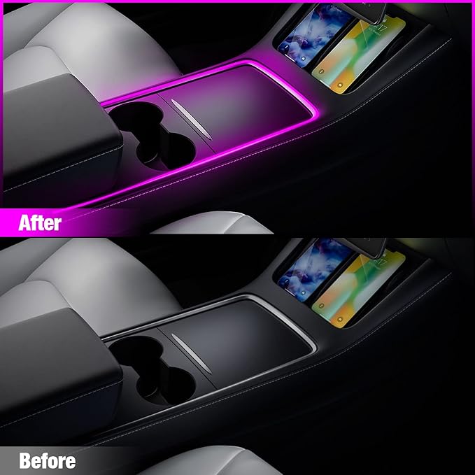 Tesla Model 3 Model Y Interior car Lights, RGB Neon Light Kits with APP and Remote Control, Tesla Ambient Lighting Accessories
