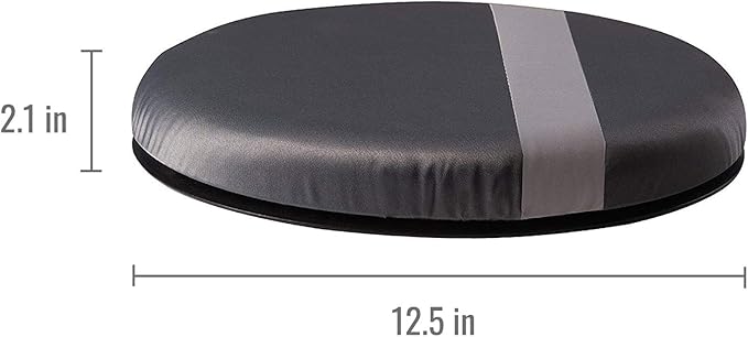 HealthSmart 360 Degree Swivel Seat Cushion, Chair Assist for Elderly, Swivel Seat Cushion for Car, Twisting Disc, Gray Stripe, 12.5 Inches in Diameter