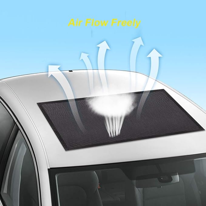 Magnetic Car Sunroof Sun Shade Breathable Mesh, Car roof Cover for Overnight Camping, Quick Install, UV Sun Protection for Moonroof and Side Window