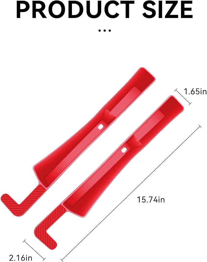 2PCS Car Seat Gap Filler, Automotive Seat Organizer Fill The Gap Between Seat and Console, Universal Car Storage Box Inserts Fill The Gap Between Seat &Console for Coins Wallets Keys (Red)