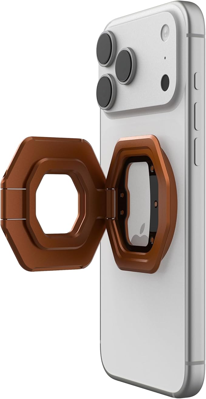 URBAN ARMOR GEAR UAG Magnetic Ring Stand Monarch Mag2 w/Built-in Bottle Opener - Ultra-Strong Double Magnet MagSafe Compatible Metal Phone Ring Grip 360 Rotation Kickstand, Burnt Orange