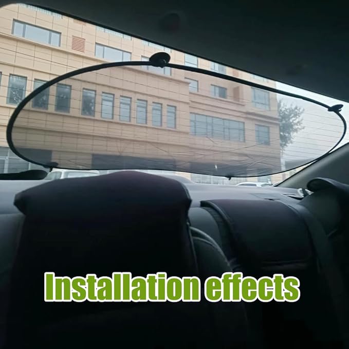Car Rear Window Sunshade, 20"×40" Rear Window Sun Shade Blocker with Suction Cups, Mesh Sunlight Shield Provide Glare Shield and UV Rays Protection for Baby, Universal Car Accessories for Most Models