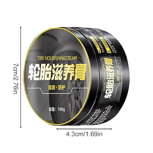 Tire Polish Paste – Stain Remover Cream, Multipurpose Wheel Cleaner | Glossy Tire Dressing Solution, Rim Restoration Polish, Auto Detailing Gel for Vehicles, Workshop, Garage, Cleaning Station, Car