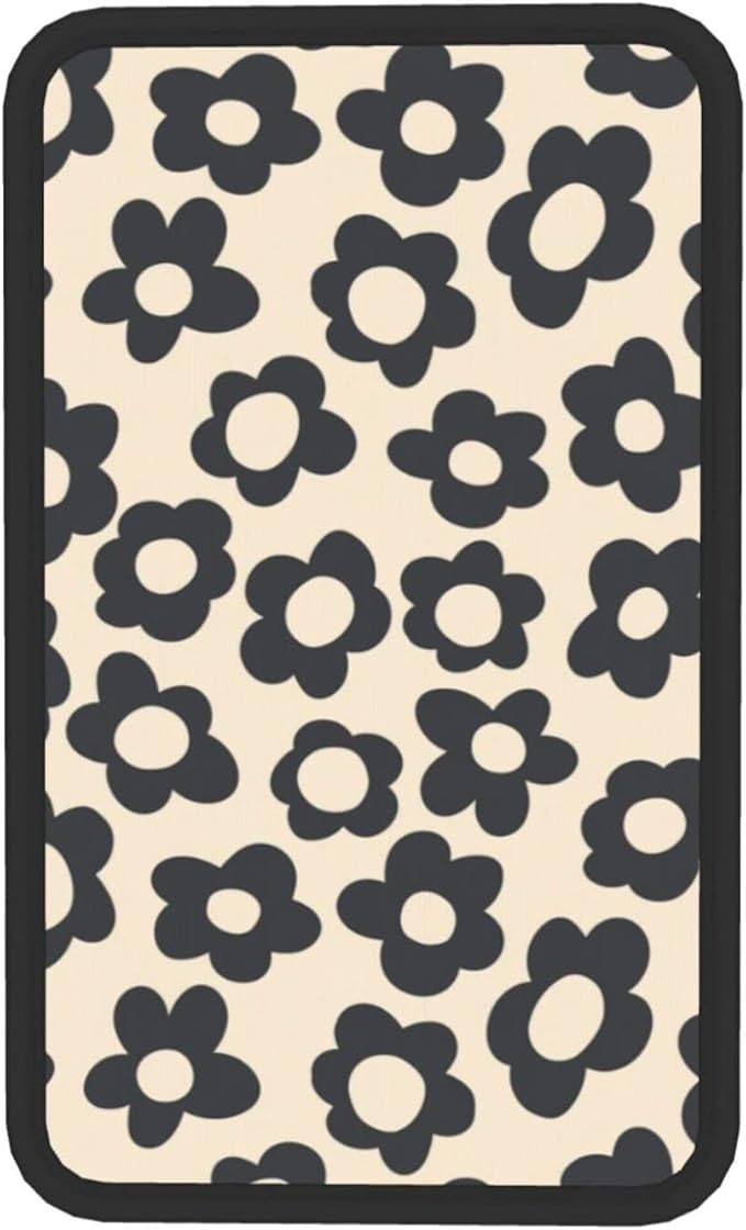 Vintage Groovy Flowers Auto Center Console Cover Pad Car Armrest Seat Box Cover Cushion Universal for Most Vehicle SUV Truck Car Accessories Decor