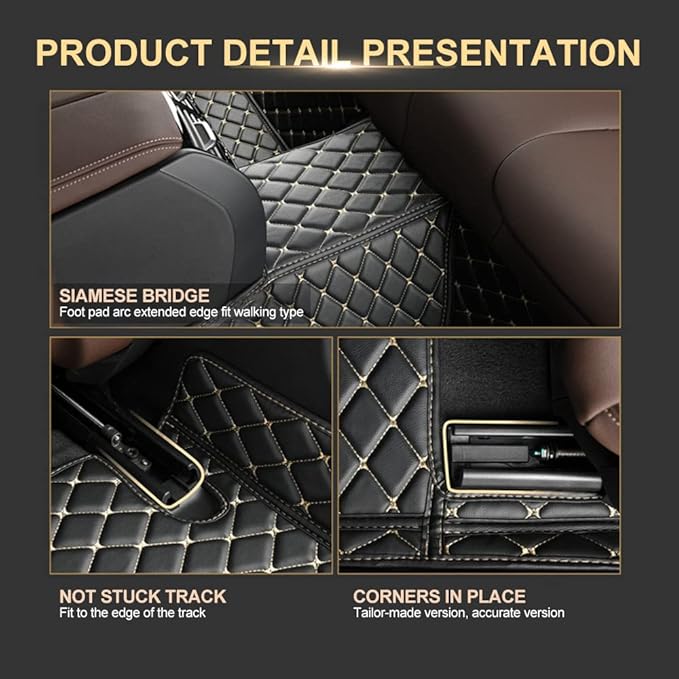 Custom Car Floor Mats Custom Logo/Pattern for SUV Van Truck Sedan Coupe Car Mats Full Surrouded Floor Mat All Weather Waterproof and Anti-Slip Protection Car Floor Liners(Coffee)