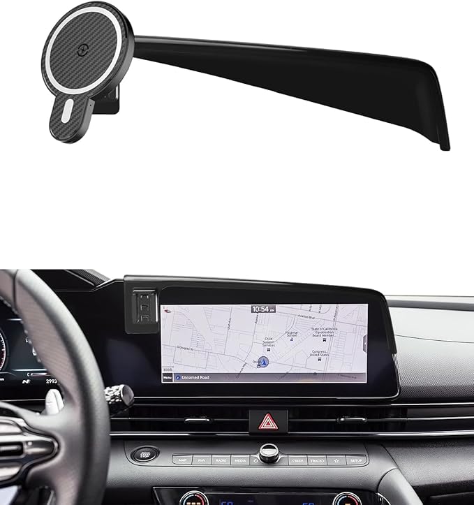 PZK Car Phone Holder for Hyundai Elantra 2021-2025 2026 SE/SEL/Sport/Limited/N Line Accessories 8-Inch/10.25-Inch Screen Magnetic 15W Fast Wireless Charger Car Phone Mount Not Affect Air Vent