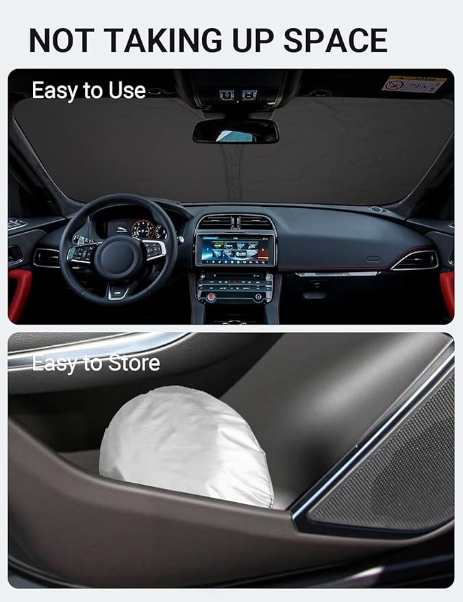 Proadsy 2026 Upgrade Front Windshield Sun Shade Foldable Sunshade Protector Custom Fit for Jaguar F-Pace 2016-2025 F Pace SUV Accessories