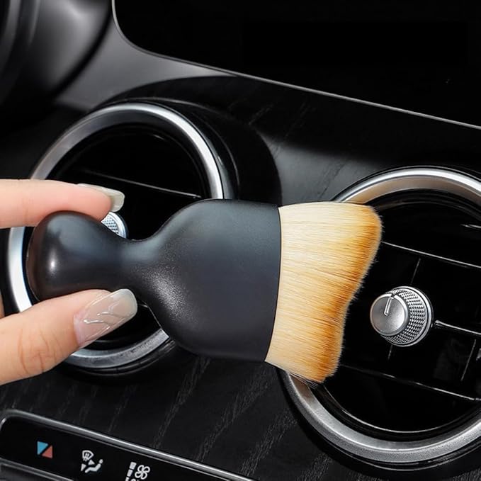 URBAN CAR BE:Trend Car Detailing Brush Set - 4 Pack Auto Interior Cleaning Kit with Soft Bristle & Precision Brushes for Dashboard, Leather Seats, Air Vents & Screen Cleaning - Non-Slip Handle