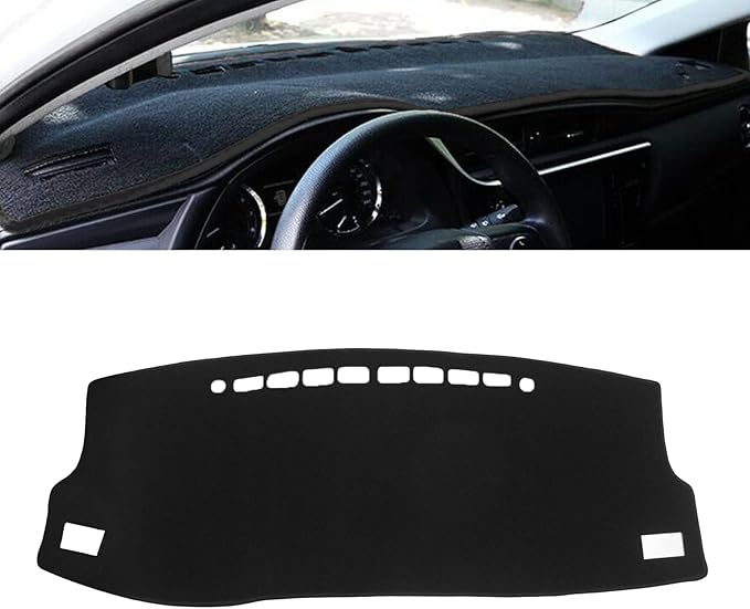 x xotic tech Center Console Dashboard Mat Pre-Cut Non-Slip Sunshield Sun Glare Protector Dash Carpet Pad Black Cover Compatible with Toyota Corolla 2014-2018