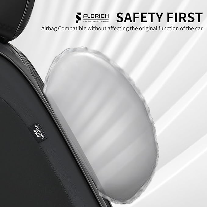 FLORICH Leather Automotive Seat Covers, Waterproof Seat Covers, Black Front Car Seat Cover, Full Coverage Car Seat Covers 2 Pack Car Seat Cushion Protector Universal Fit for Most Cars SUV Trucks