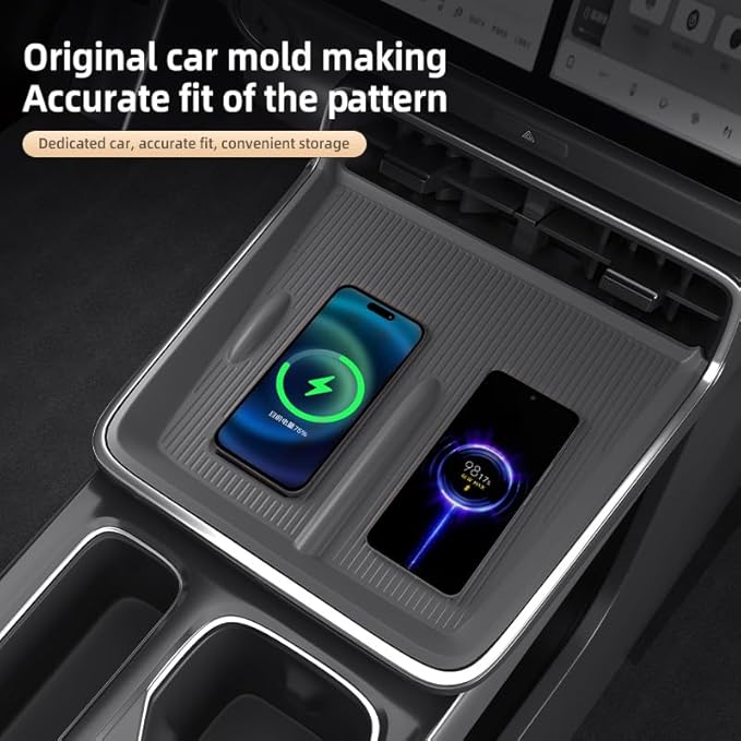 Centre Control Wireless Charging Mat for Toyota Bozhi 3X bz3x 2025 Full Cover pad Non-Slip Silicone Mat Wireless Charger Mat Accessories (Black)