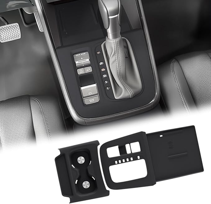 Silicone Gear Shift Panel Trim Cover for 2025 2026 Honda CRV Accessories Anti-Scratch Center Console Water Cup Holder Wireless Charging Protector Pad with CR-V 2023 2024(Not for Hybrid)-Black