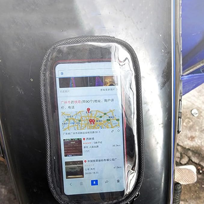 Magnetic Motorcycle Tank Bag with Waterproof Pu Leather Small Motorcycle Fuel Tank Bag Touchscreen Phone Holder