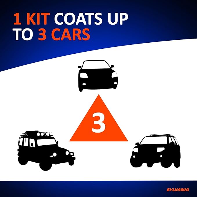 SYLVANIA UV Block Clear Coat Kit - Premium UV Headlight Protection for Vehicles - Includes Surface Activator, Protective Clear Coat & Applicator Towels - Long-Lasting - Restores to Like-New Condition