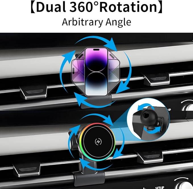 Car Magnetic Phone Mount for Hyundai Tucson 2025 2026 and Hyundai Santa Cruz 2025 2026 Auto Interior Accessories Best Cellphone Holder Fast 15W Wireless Charger Cell Phones Charging GPS Screen Stand