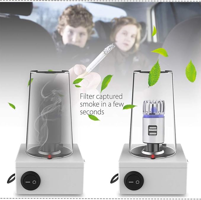 2 In 1 Car Air Purifier, 12v Plug Car Air Freshener And Ionic Air Purifier,For Car With Dual Usb Charger, Remove Dust, Pollen, Smoke And Bad Odors - Available For Your Auto Or Rv
