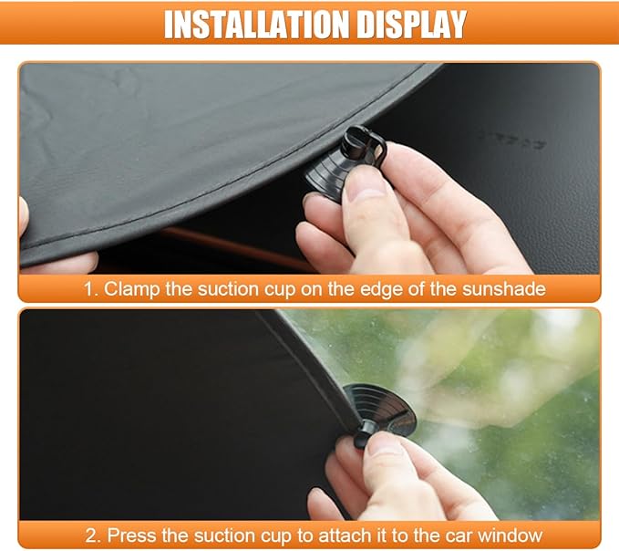 Car Rear Window Sunshade for Baby, Glare & UV Protection Rear Windows Sun Shade Covers with Suction Cups, Universal Auto Sun Blocker Cooling Accessories for Vehicles Privacy Protection (9972)