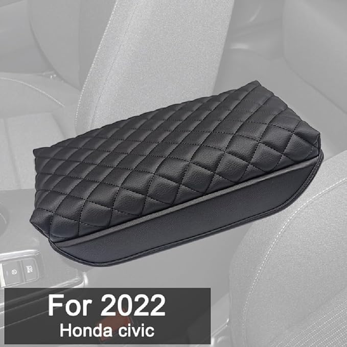 Mrtech Fit for 11th Gen Civic Armrest Cover, PU Leather Center Console Pad Cushion, Waterproof Arm Rest Protector Compatible with Honda Civic 2022-2024