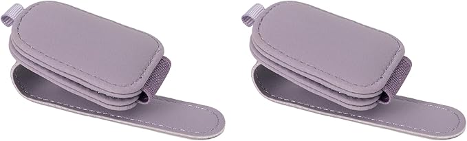 Yuoyar Sunglass Holder for Car, Magnetic Leather Sunglasses Holder and Ticket Card Clip, Car Visor Accessories, 2 Packs (Purple)
